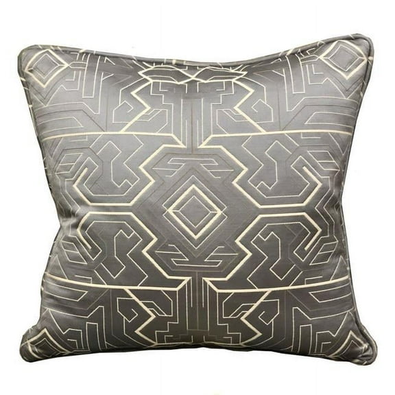 24 x 24 in. Daria Moss Silver Geometric Luxury Throw Pillow
