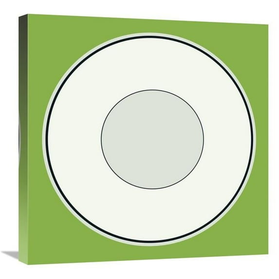 24 x 24 in. Mealtime - White on Green - Plate Art Print - BG.Studio