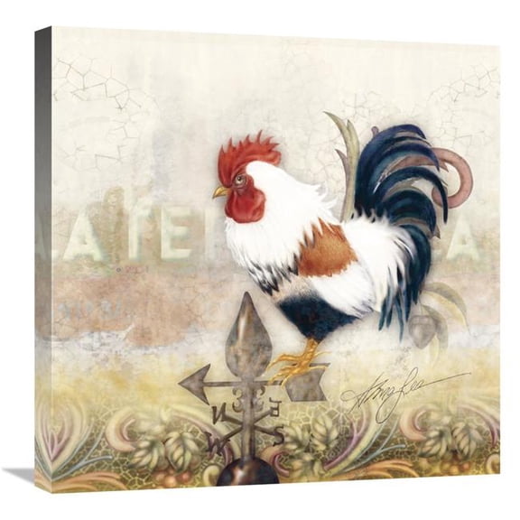 24 x 24 in. Paisley Rooster Art Print - Alma Lee