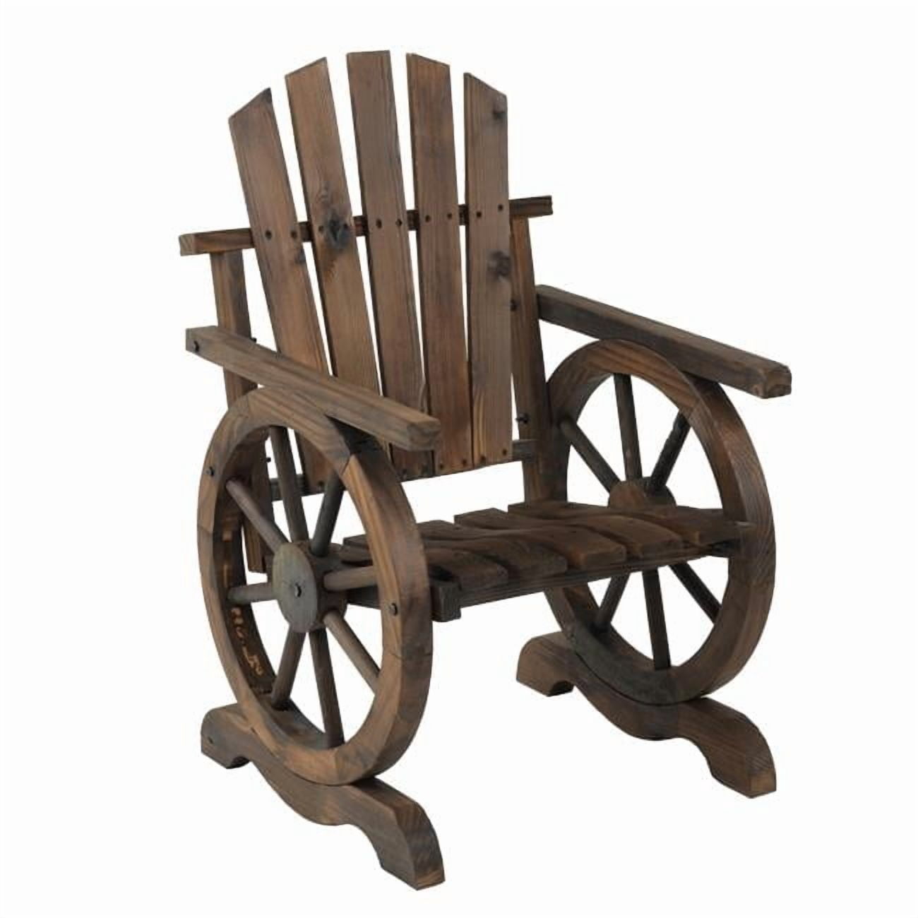 24 x 24 x 39 in. Outdoor Leisure Wooden Adirondack Chair, Mocha