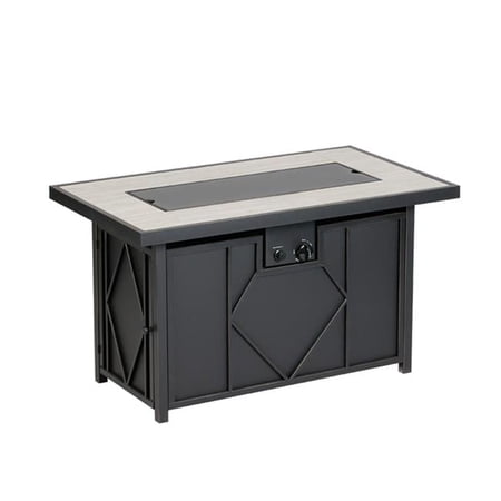 24 x 24 x 42 in. Steel Rectangle Propane Fire Table,