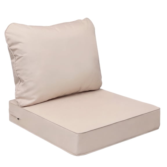 24 x 24 Waterproof Outdoor Deep Seat Cushion for Patio Furniture Cushion Replacement, Peachy Tan