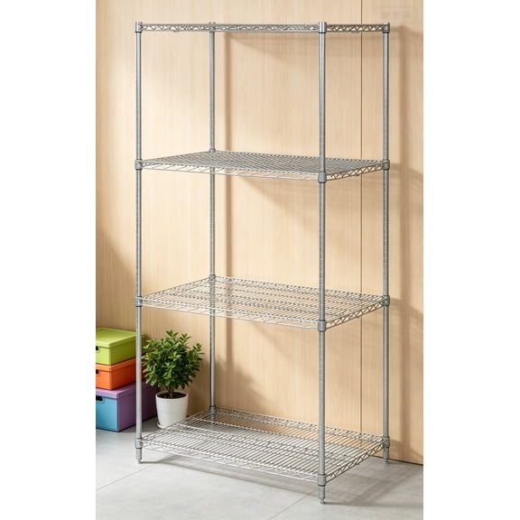 24" x 24" x 86", 5-Tier NSF Listed Adjustable Wire Shelving Unit Commercial Storage Rack, Chrome, Leveling Feet