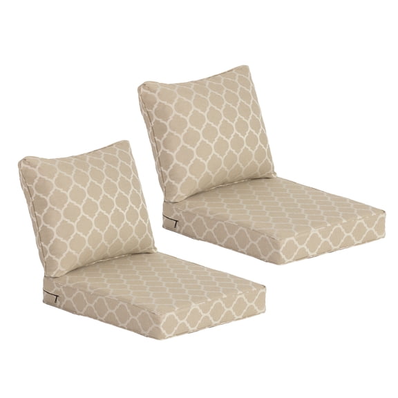 24" x 27" Outdoor/Indoor Deep Seat Patio Chair Cushions (Set of 2) - Water Resistant Design