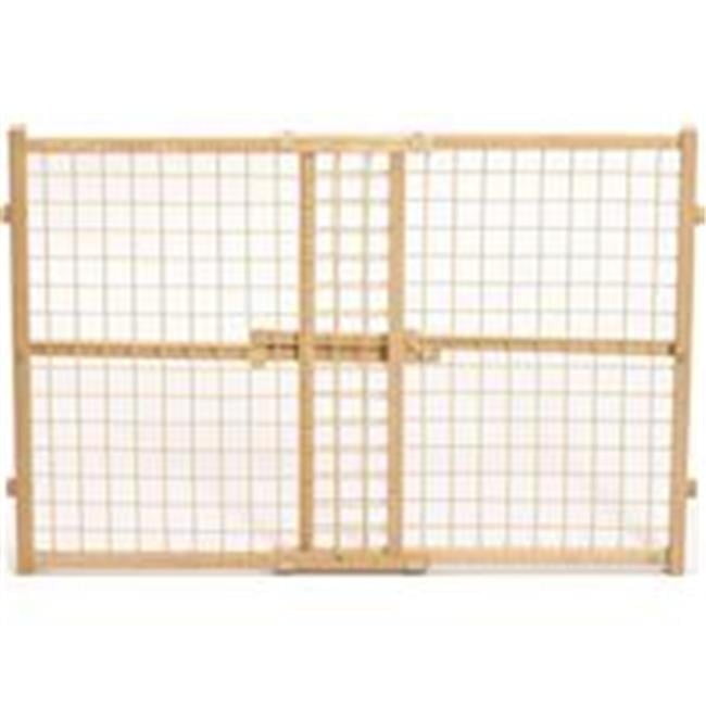 24 x 29 - 41.5 in. Wood & Wire Mesh Pet Gate