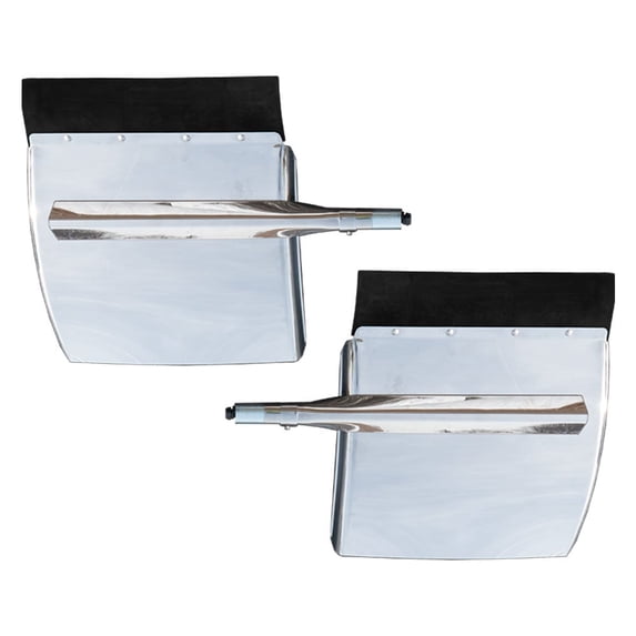 24" x 29" Heavy-Duty Stainless Steel Quarter Fenders with Triangle Support Bracket, Polished Finish, Set of 2 for 18-Wheelers, Semi-Trailers & Class 8 Trucks