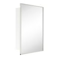 thumbnail image 1 of 24'' x 30'' Polished Nickel Recessed and Surface Mount Bathroom nickel Medicine Cabinet with Mirror Square Cornered Metal Framed Rounded Rectangle Medicine Cabinet Mirror, 1 of 8