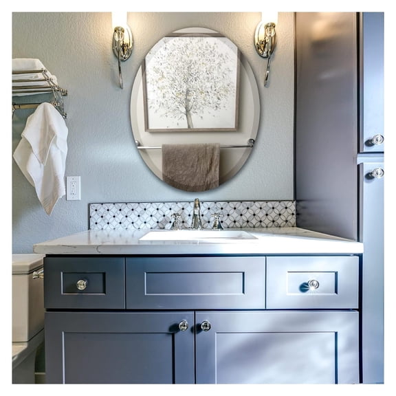 24" x 30" Clare Oval Frameless Beveled Mirror