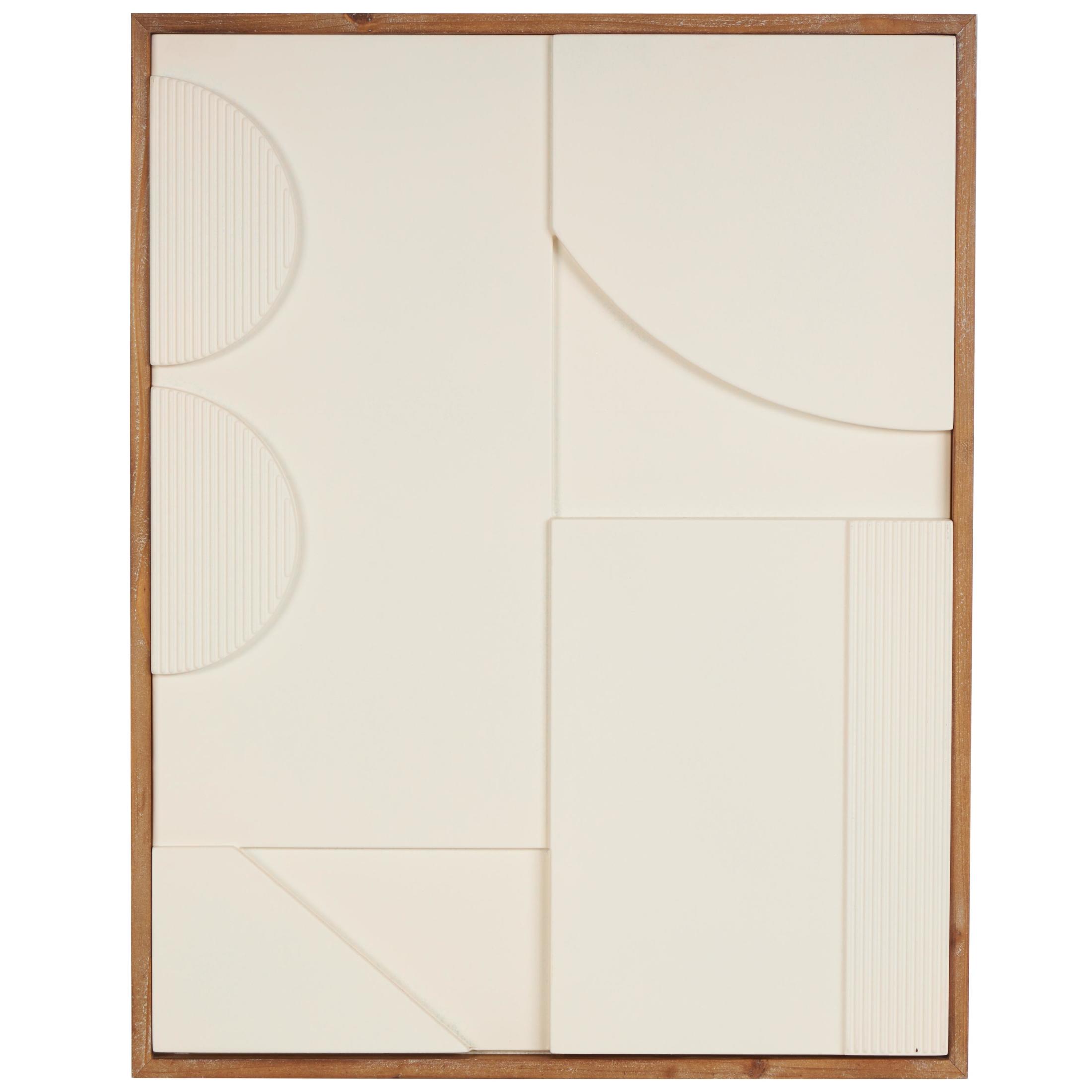 24" x 30" Geometric Framed Wall Art with Brown Wooden Frame, by DecMode
