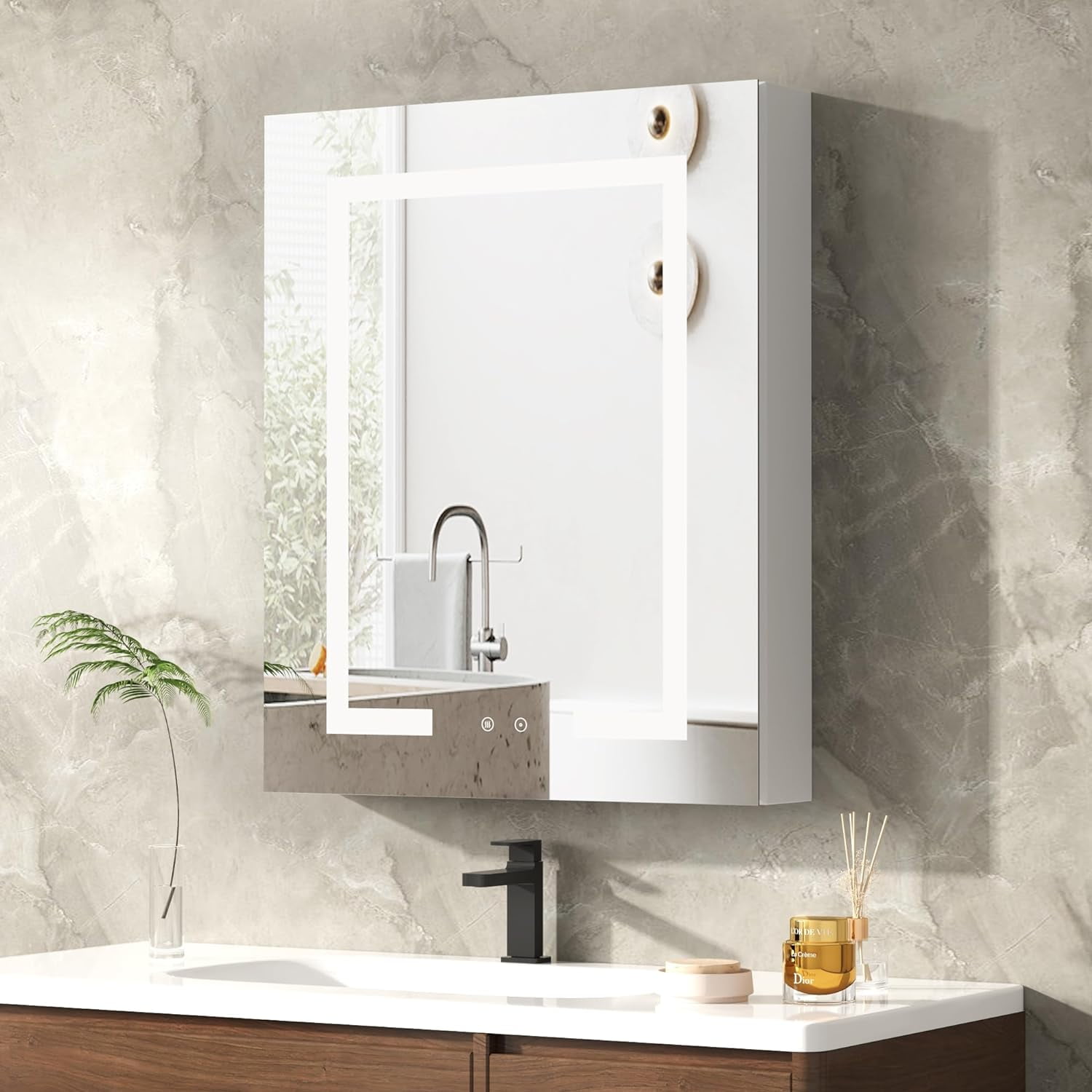 24" x 30" Medicine Cabinet with LED Mirror for Bathroom, Linor Aluminum ...