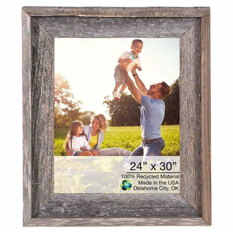 24 X 30 Natural Weathered Grey Picture Frame With Plexiglass Holder 24 X 30 Natural Weathered Grey Picture Frame With Plexiglass Holder