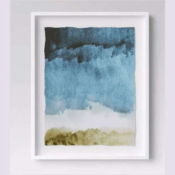 24" x 30" Painting Framed Print Blue