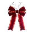 thumbnail image 1 of 24" x 30" Red-Gold Velvet LED UV Bow 7", 1 of 2