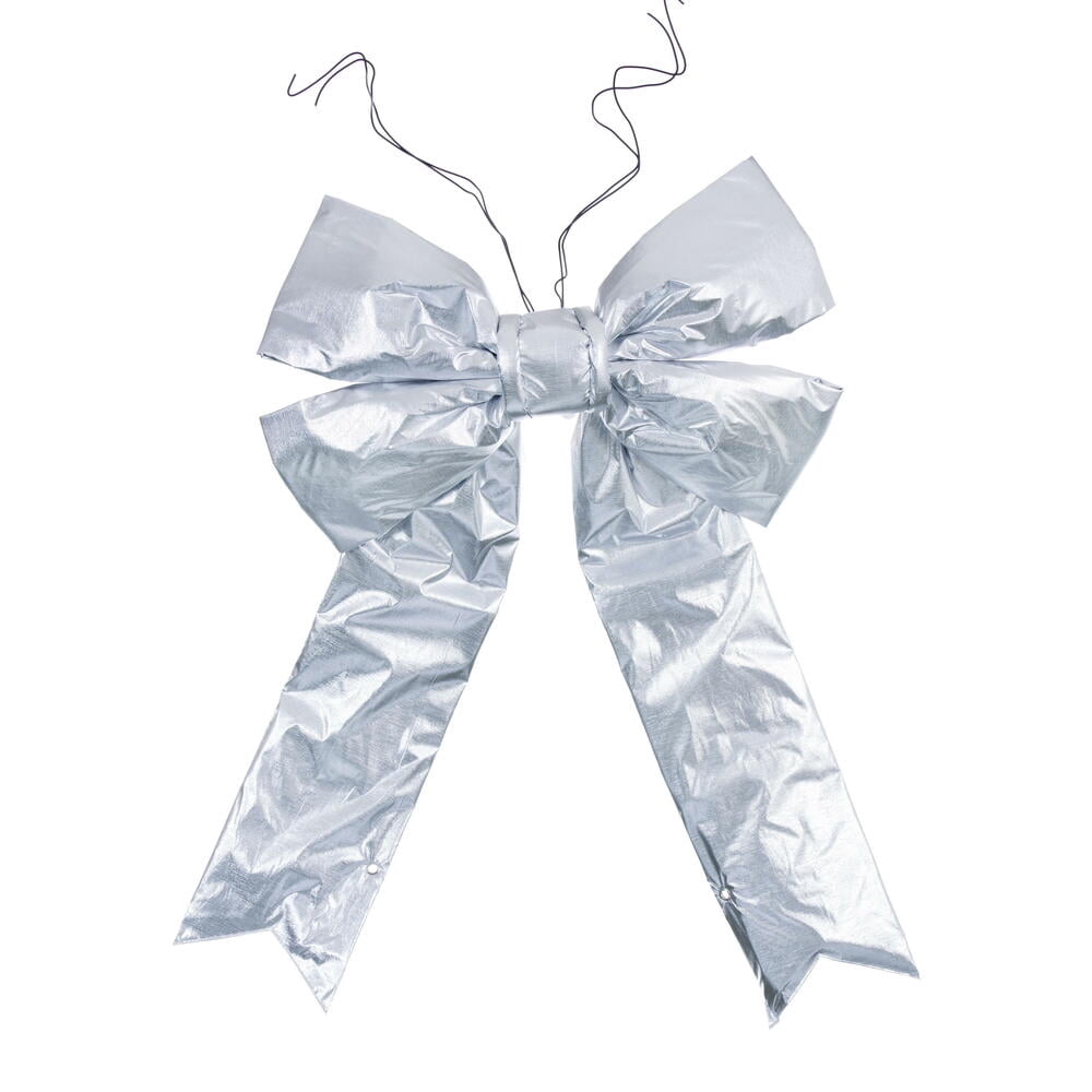 24" x 30" Silver Metallic UV Bow 7" Size
