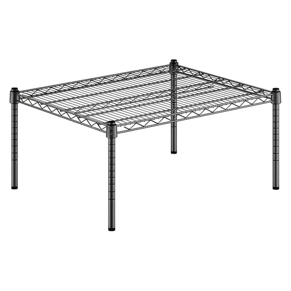 24" x 30" x 14" Black Epoxy Wire Storage Shelf, Dunnage Rack, 1 Tier Small Shelf