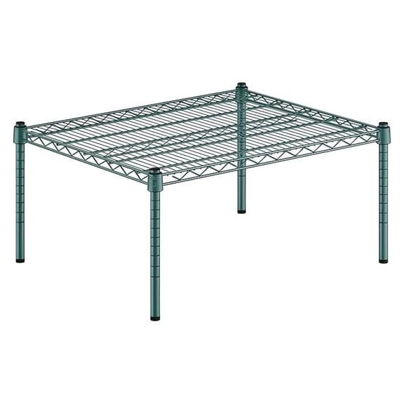 24" x 30" x 14" Green Epoxy Wire Storage Shelf, Dunnage Rack, 1 Tier Small Shelf