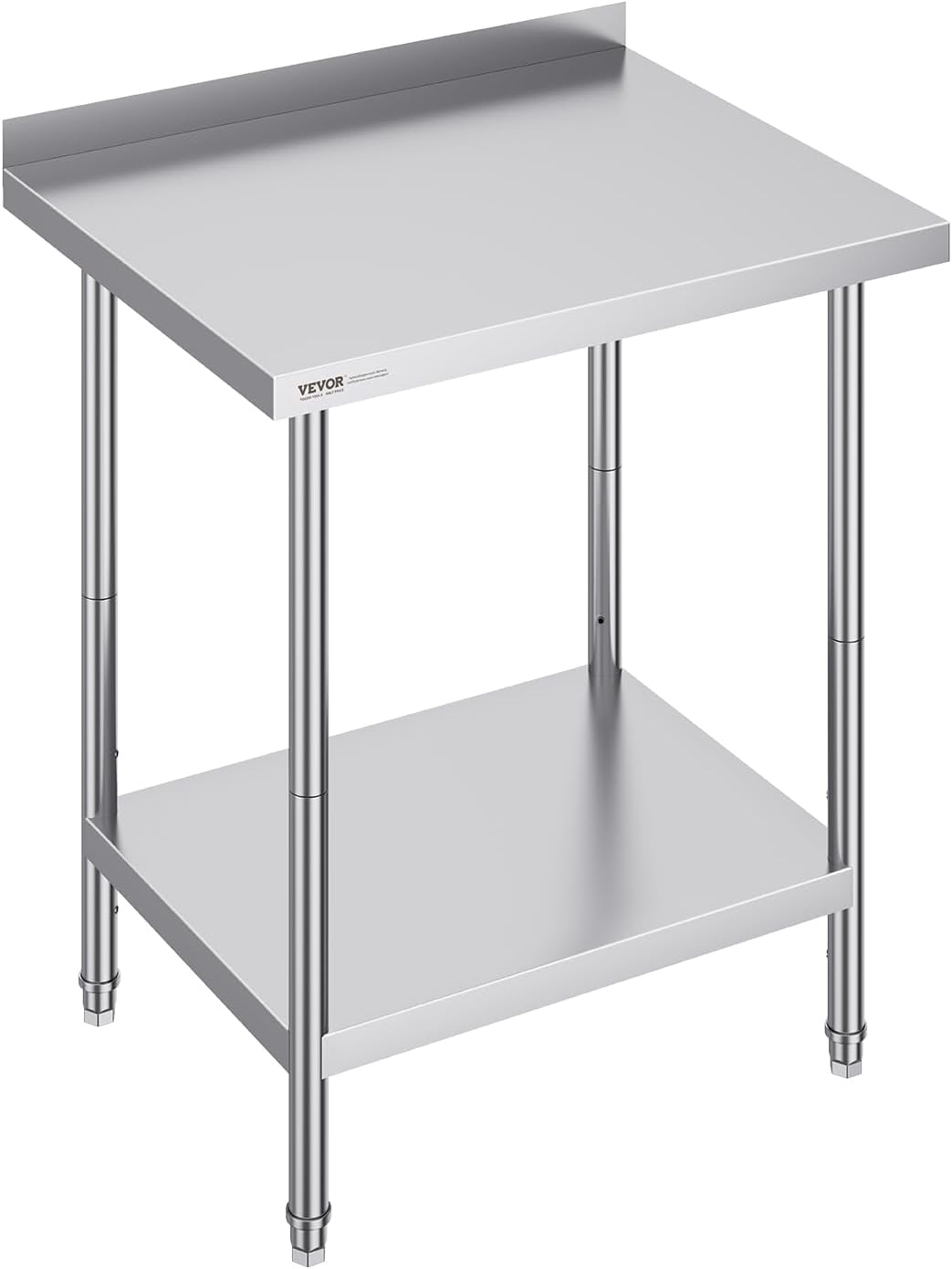 24 x 30 x 36 Inch Stainless Steel Work Table, Commercial Food Prep Worktable Heavy Duty Prep Worktable, Metal Work Table with Adjustable Height for Restaurant, Home and Hotel