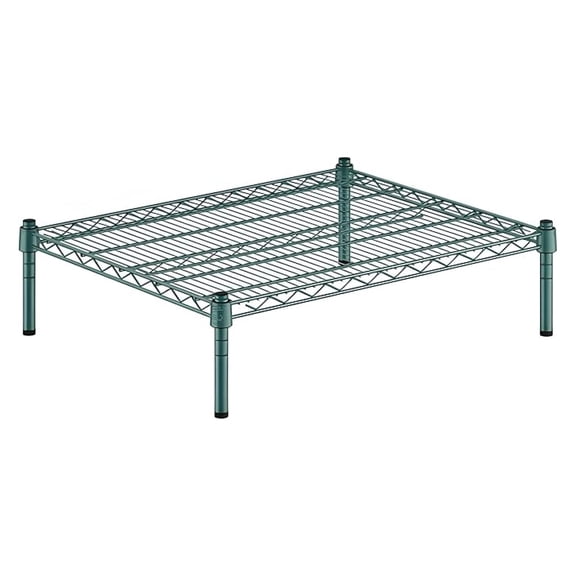 24" x 30" x 8" Green Epoxy Wire Storage Shelf, Dunnage Rack, 1 Tier Small Shelf