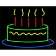 thumbnail image 1 of 24 x 31 in. Happy Birthday Cake LED Neon Flex Sign, Multi Color, 1 of 1