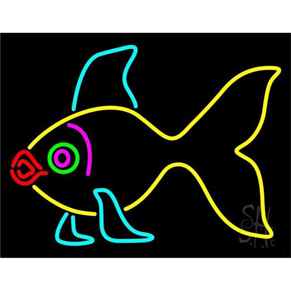 24 x 31 in. Yellow Fish 1 Neon Sign - Multi Color