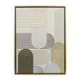 thumbnail image 1 of 24" x 32" Art Deco Linear Arched Abstract Framed Wall Art with Gold Foil Accents, by DecMode, 1 of 7