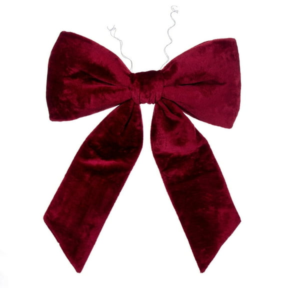 24" x 32" Burgundy Faux Fur Bow
