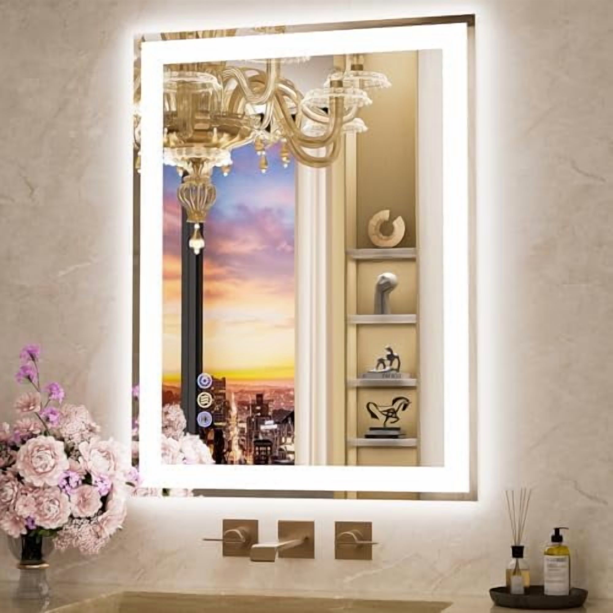 24"x 32" LED Mirror for Bathroom, Front and Backlit Controlled ...
