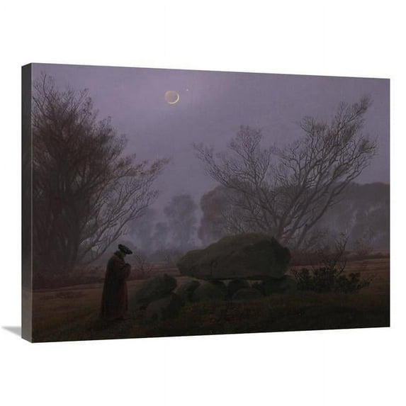 24 x 32 in. A Walk at Dusk Art Print - Caspar David Friedrich