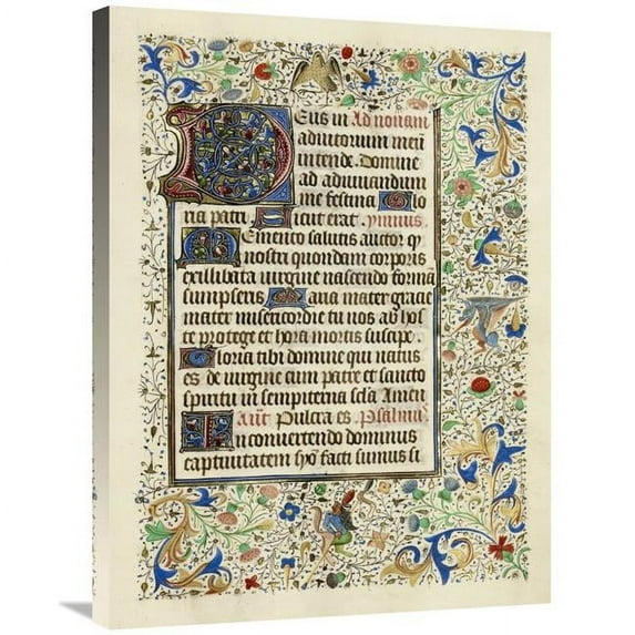 24 x 32 in. Decorated Text Page Art Print - Flemish 15th Century