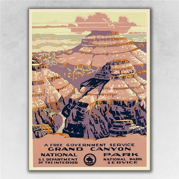 24 x 32 in. Grand Canyon C1938 Vintage Travel Poster Wall Art, Multi Color