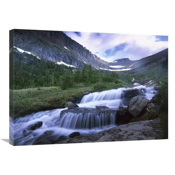 24 x 32 in. Lunch Creek Cascades, Glacier National Park, Montana Art Print - Tim Fitzharris
