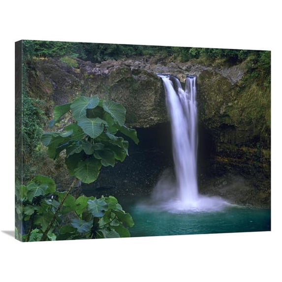 24 x 32 in. Rainbow Falls Cascading Into Pool, Big Island, Hawaii Art Print - Tim Fitzharris