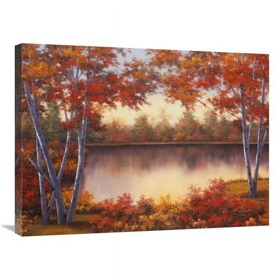 24 x 32 in. Red & Gold Art Print - Diane Romanello