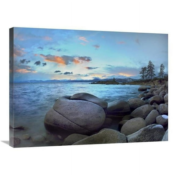 24 x 32 in. Rocky Shoreline Along Hidden Beach, Lake Tahoe, Nevada Art Print - Tim Fitzharris