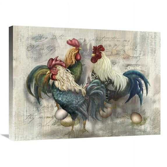 24 x 32 in. Rooster Trio Art Print - Alma Lee