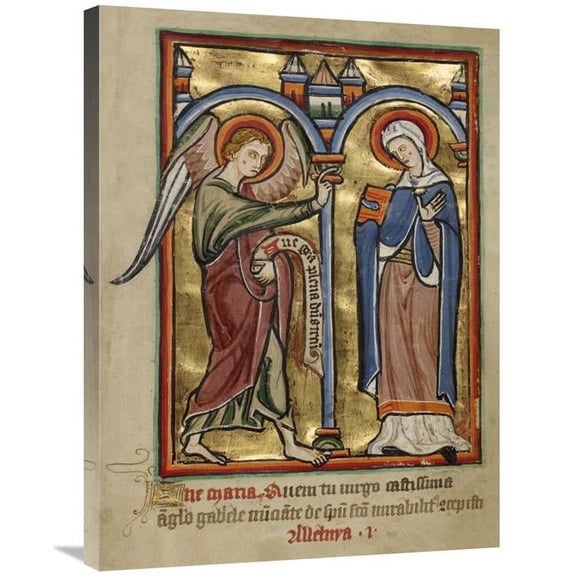 24 x 32 in. The Annunciation Art Print - Unknown 12th Century English Illuminator