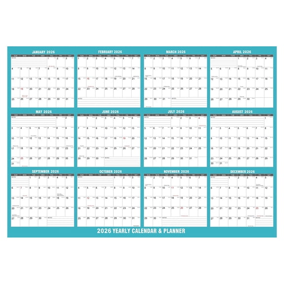 24" x 34" 2026 Erasable Wall Planner, Reusable Daily Goal Tracking & Habit Check-In Calendar with Smooth Writing