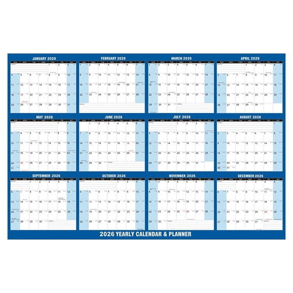24" x 34" 2026 Erasable Wall Planner, Reusable Daily Goal Tracking & Habit Check-In Calendar with Smooth Writing
