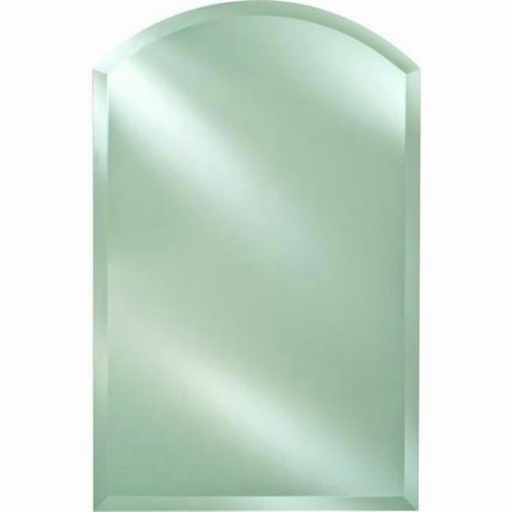24 x 35 in. Radiance Frameless Beveled Arch Top Mirror with Decorative Transitional Polished Nickel Tilt Brackets