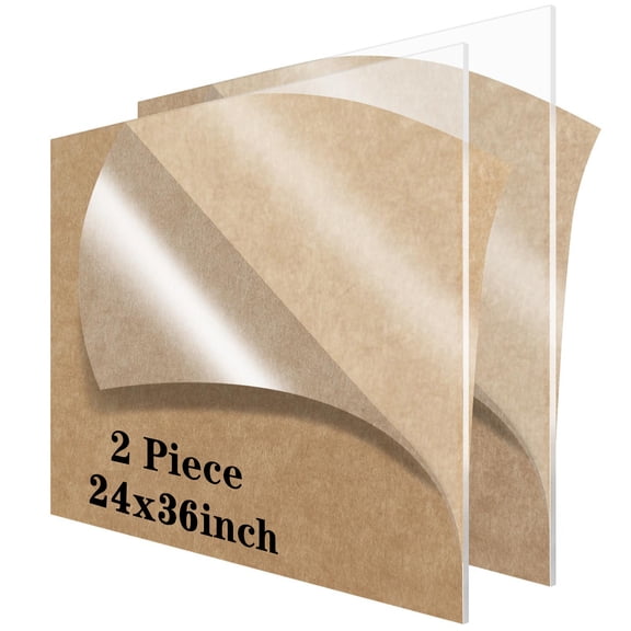 24 x 36 Acrylic Sheets 1/8 inch Thick 3mm 2 Pieces Clear Plexiglass Sheet,for Sign,Craft,Photo Frame, DIY Display Projects