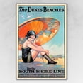 thumbnail image 1 of 24" x 36" Dunes Beaches c1920s Vintage Travel Poster Wall Art, 1 of 4