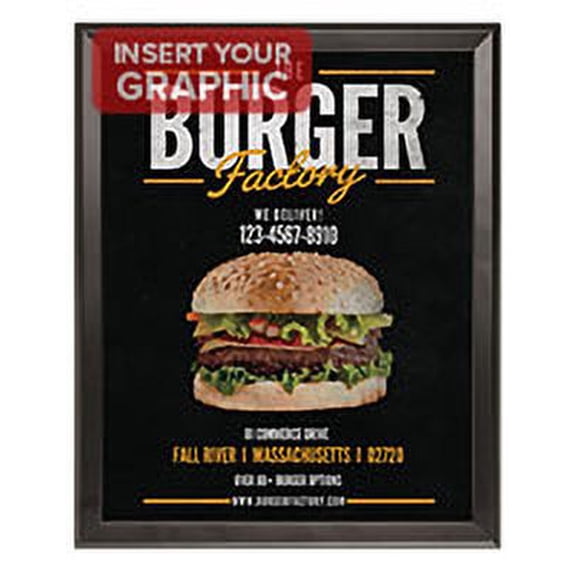 24 x 36 Front Loading Poster Frame for Wall Mount Use, Hinged Snap Open Edges, Aluminum (Black) (QCBLK36)