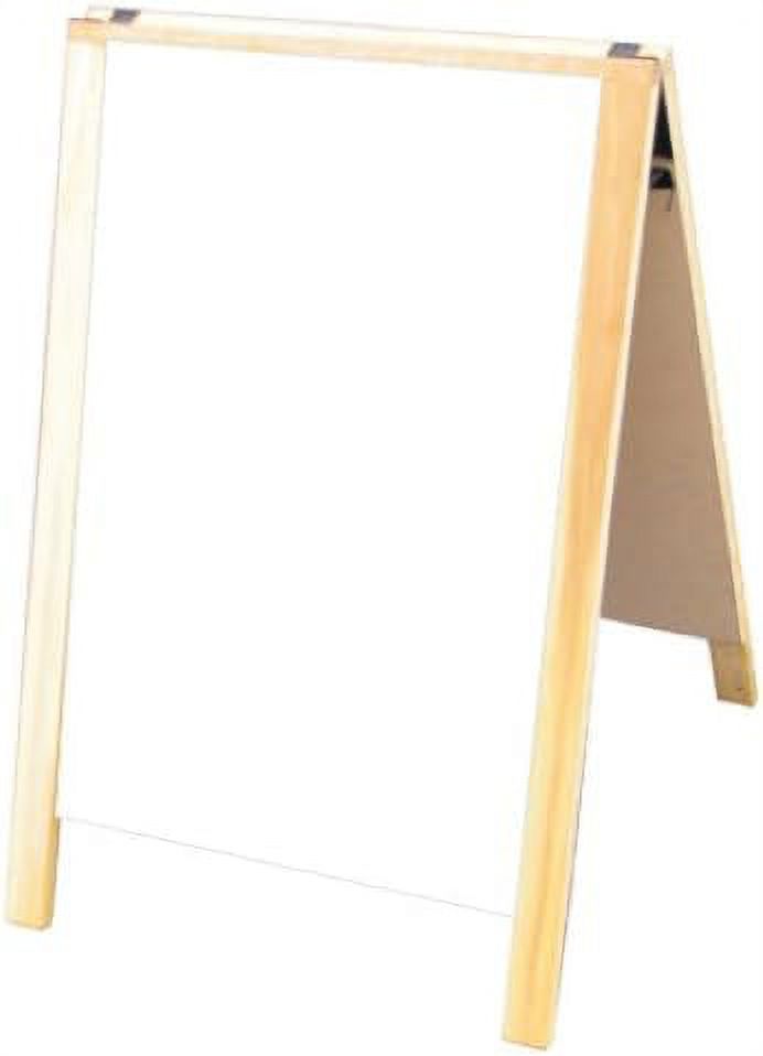 24" x 36" Hardwood Sidewalk Sandwich Board AFrame Sign with Dry Erase Surfaces Stain