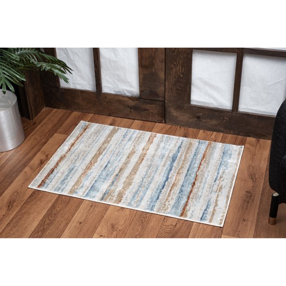 24 x 36 Ivory Polyester Rug | Fit for High Traffic and Decorative Purposes | Benefit from Softness and Durability