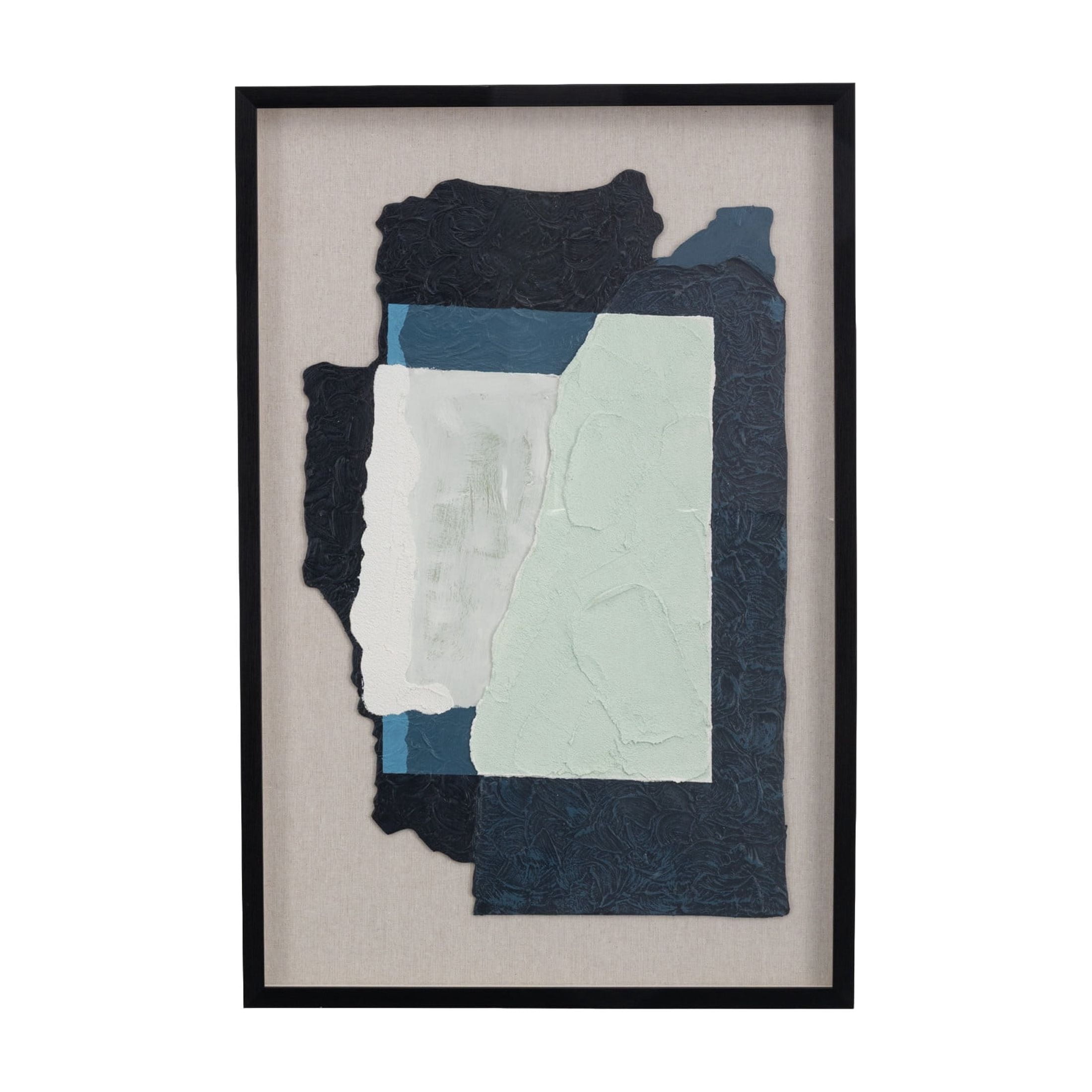 24" x 36" Layered 3D Textured Abstract Framed Wall Art with Gray Backing, by DecMode
