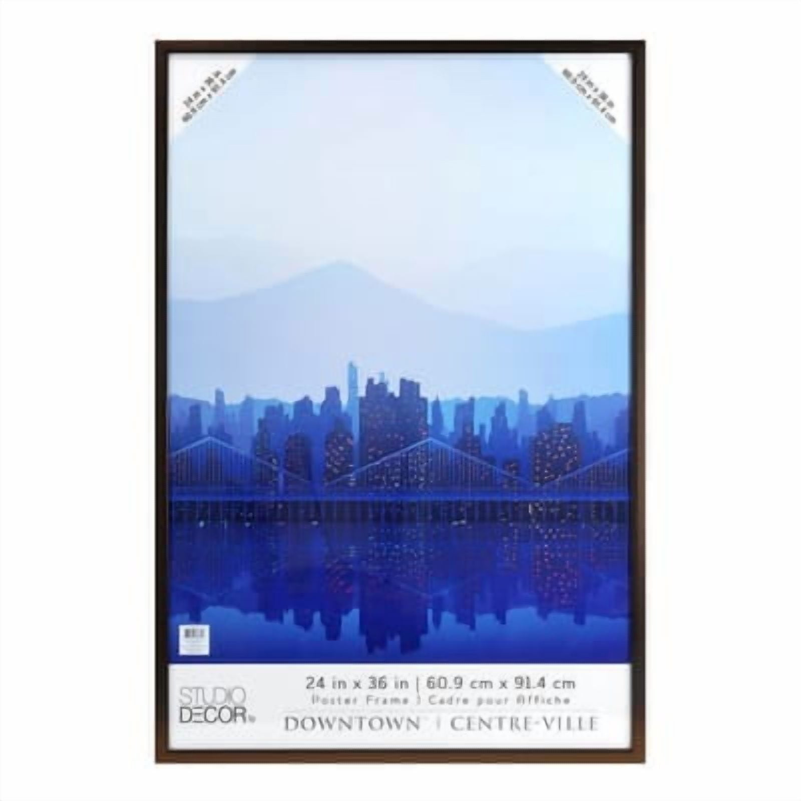 24 x 36 Plastic Poster Frame by Studio Dcor - Includes Pre-attached Hanging Hardware - Horizontal or Vertical Display - Bronze - Bulk 8 Pack