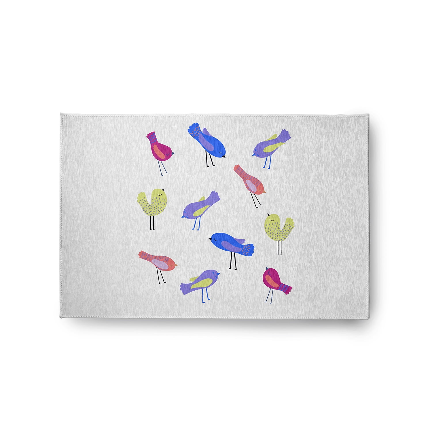24" x 36" Simply Daisy Purple/Multi-Color Tweets Spring Chenille Rug