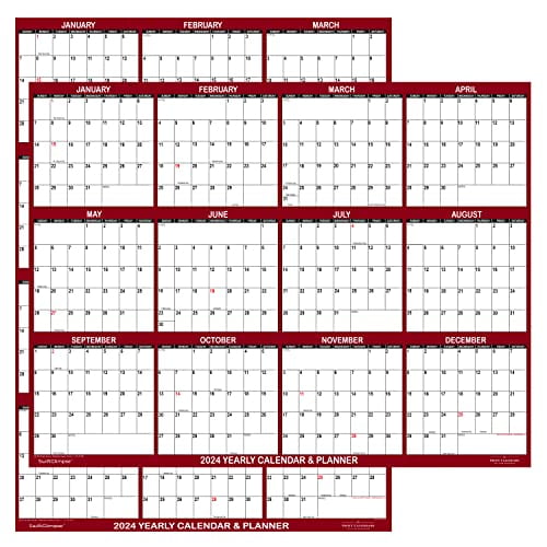 24" x 36" SwiftGlimpse 2024 Wall Calendar, Paper Folded, 12 Month