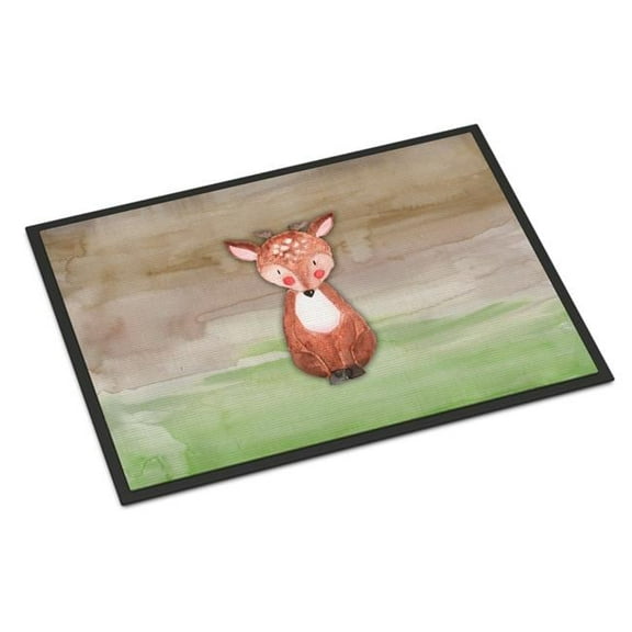 24 x 36 in. Baby Deer Watercolor Indoor or Outdoor Mat
