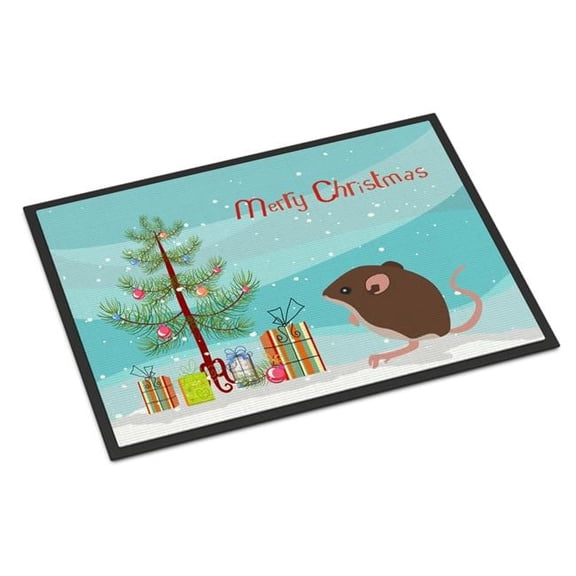 24 x 36 in. Baby Mouse Merry Christmas Indoor or Outdoor Mat